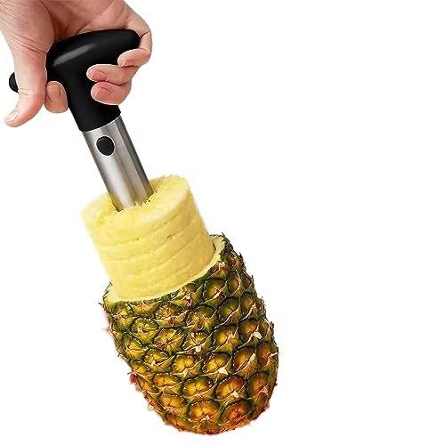 2-in-1 Stainless Steel Pineapple Corer & Slicer with Wedger - Compact Tropical Fruit Tool (24x8.5cm), Lightweight Kitchen Utensil for Fast Clean Prep, Ideal for Party Decor, Free US Delivery