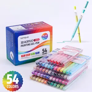 54 Colors 3D Acrylic Gel Pen, Quick-Drying 1.0 mm Acrylic Gel Pen, Graffiti Painting Set, Suitable for Note-Taking, Marking, Greeting Cards, Coloring In, Outlining, Acrylic Paint Pen, Marker Pen