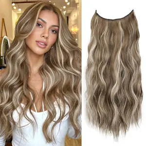 Clip in Hair Extensions Body Wave Synthetic 16/20/24 Inch Heat Resistant Natural Look Glueless Hair Weave Ultra thin Invisible Design