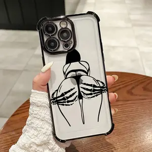 Creative Fashion Sexy Women Design Phone Case, Suitable for iPhone 17 16 15 14 13 12 11 PRO MAX PLUS, AIR and iPhone X XS MAX, Shockproof Transparent Soft Back Case, Fashion Accessories, Lightweight Material, UV Printed Design