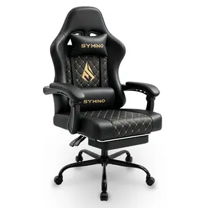 Symino Ergonomic Gaming Chair with Footrest, Adjustable Swivel Video Game Chair