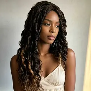Fully Machine Made Full Wig with Deep Curly Gradient，Heat resistant and freely shapeable, with breathable and skin friendly inner mesh and adjustable head circumference, no stuffiness or tightness even after long time wear. synthetic hair