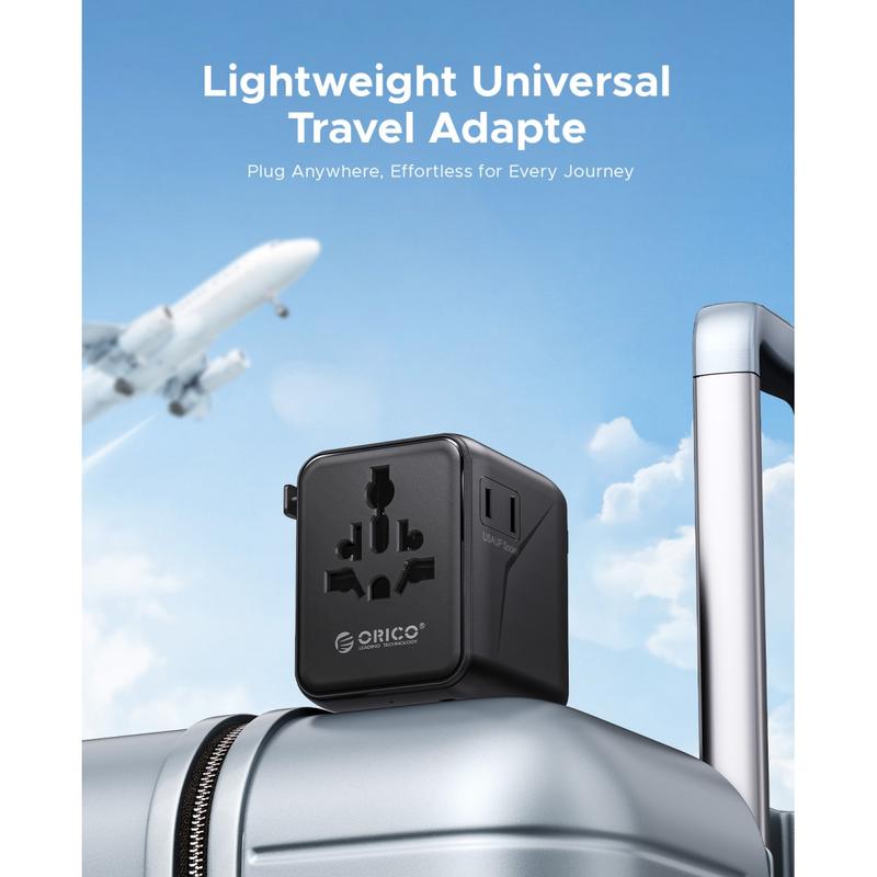 ORICO Universal Travel Adapter, USB C Fast Charging Plug Adapter Compatible with USA & Europe (UA AC) -UA ORICO Universal Travel Adapter, USB C Fast Charging Plug Adapter Compatible with USA & Europe (UA AC) -UA