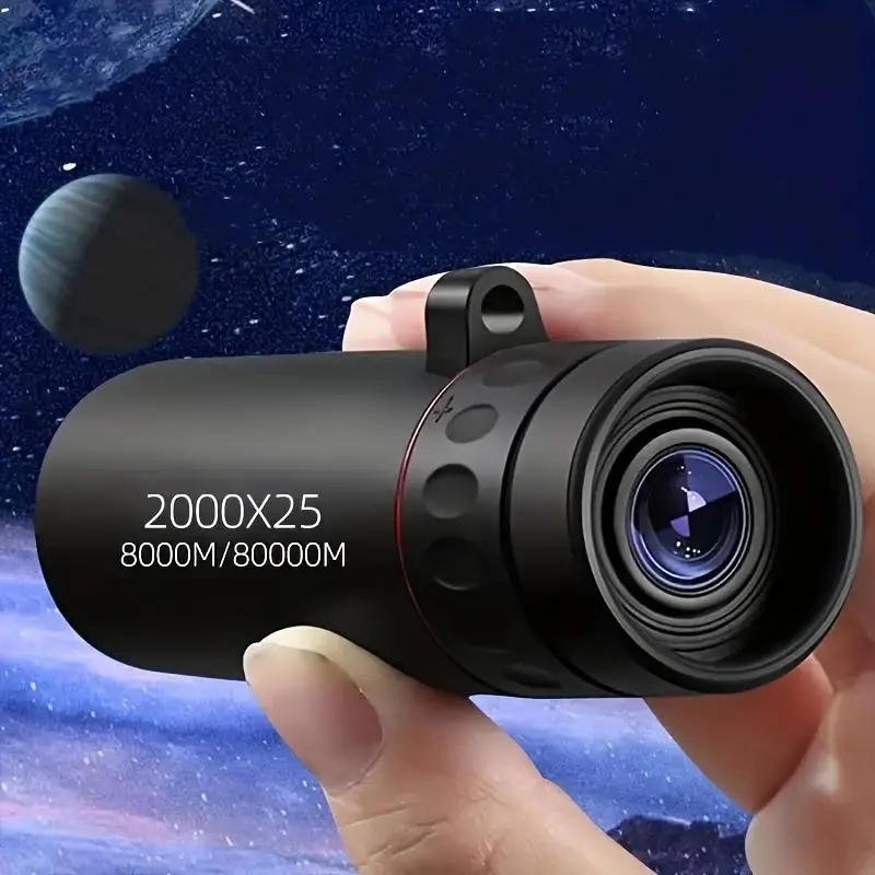2000*25 Magnification Telescope, Outdoor Monocular Telescope, Portable Monocular for Camping, Travel, Concerts, Fishing, Camping and Cycling Trips, Luxurious Birthday Gift for Boyfriend and Winter Gift, Powerful Telescope