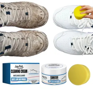 Jue-Fish White Shoe Cleaner Cream White Shoe Sneaker Stain Removal Brightening Multi-Functional Yellowing Cleaner