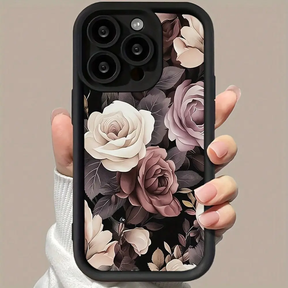 Creative abstract rose painted pattern frosted anti-fall phone case,for iPhone 17 Pro Max Phone Case 17 Air 16 E 15 Plus 14 13 12 11 X XS, Samsung Galaxy S26 Ultra S22 S23 FE S24 Plus S25 ULTRA FE Plus A54 53 52 36 35 34 33 Note 20 Ultra