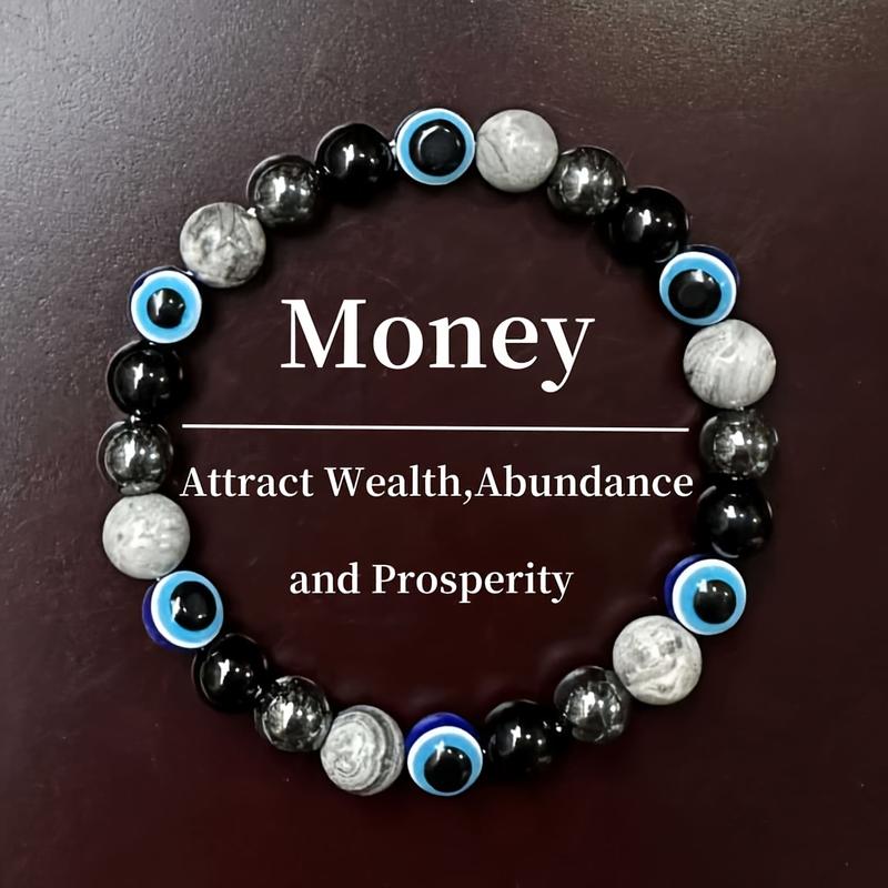 A Set of 9 Magical Crystal Bracelets, Symbolizing Peace, Wealth, Prosperity, Friendship, Good Luck, Love, And Protection - Crystal Beads That Bring Optimism And Positivity, Confidence And Strength, a Perfect Unisex Gift with Elastic Stretch - Ideal for Ch