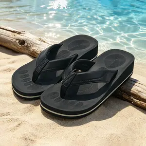 Wedge Flip Flops Lightweight Yoga Foam Footbed Fast Rebound Cushioned Sandals Non Slip Comfort Thong for Beach Casual Walking Girl Footwear Flipflop, Shoe