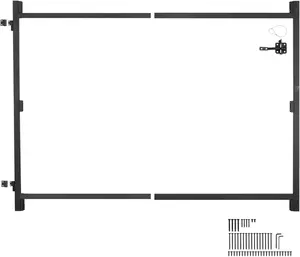 VEVOR Gate Building Kit, Fits 36 to 60 in Wide Openings, Up from 6 to 7 ft High Fence, Adjustable Gate Building Kit, Anti Sag Full Gate Frame Kit with Latch Lock and Screws, for Wooden Fence, Iron
