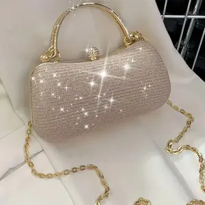 Shiny Mini Evening Bag, Rhinestone Decorated Chain Wallet, Luxurious Sequin Party Handbag, Perfect for Parties, Weddings, Balls, Dinners/Banquets