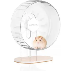 Bucatstate Hamster Exercise Wheel Super Quiet Adjustable Base Dual-Bearing Running Wheel for Dwarf Syrian Hamsters Gerbils Small Pets