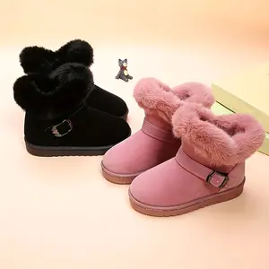 Comfortable Slip-on Snow Boots for Girls, Soft and Warm Wool Boots Suitable for Indoor Outdoor Walking, Autumn and Winter