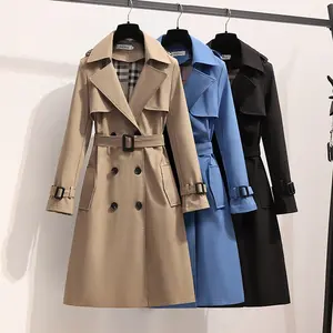 High Quality Trench Coat for Women Mid Length 2025 Korean Version New Popular British Vintage Coat