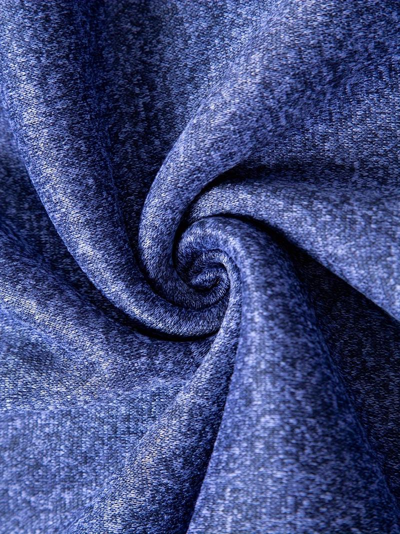 3-Pack Men'S Fleece-Lined Half-Zip Sweatshirts, Casual Solid Color Pullovers with Stand Collar, Long Sleeve, Polyester 100%, Slight Stretch, Knit Fabric, 210g/m², for Fall/Winter, Hiking & Outdoor, Regular Fit