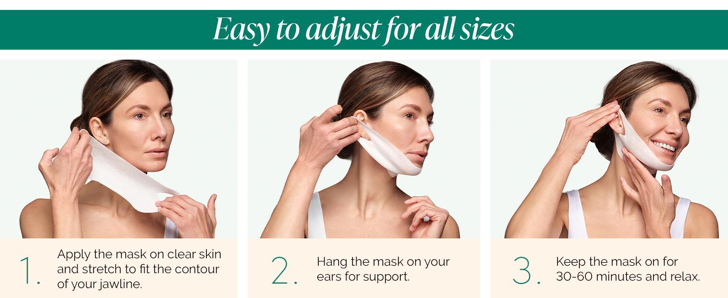 [PLANTIFIQUE Official Shop] V Line Face Mask with Hyaluronic Acid – Hydrating Jawline Mask for Skincare Routine (5 pcs)