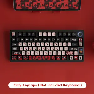 Aston Digital Black Transparent Poker Card Theme Keycaps for DIY Customization Includes 75 84 87 96 98 100 104 Keycaps Not Included Keyboard