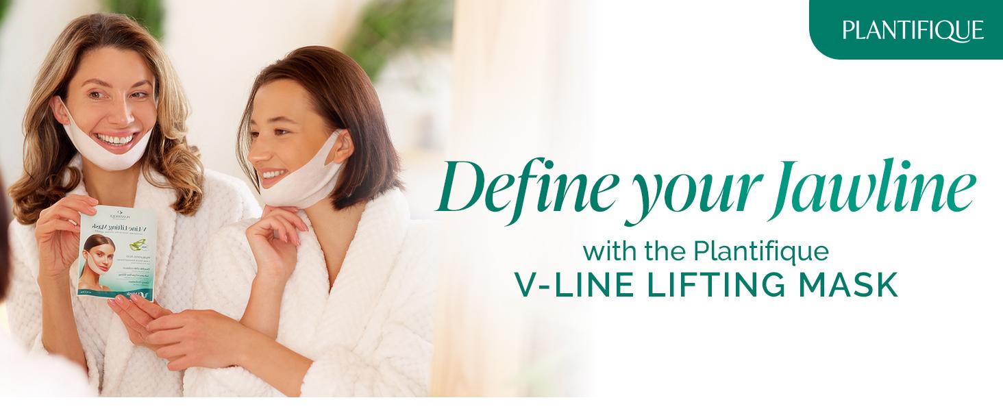 [PLANTIFIQUE Official Shop] V Line Face Mask with Hyaluronic Acid – Hydrating Jawline Mask for Skincare Routine (5 pcs)