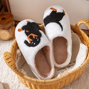 Cute Cartoon Dachshund Print Slippers - Super Soft Sole Platform Plush Lining Non-Slip, Comfortable and Warm, Perfect for Home Use, Rest or Relaxation