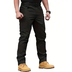 Men's Tactical Cargo Pants, Multi-Pocket, Wear-Resistant and Scratch-Proof, Suitable for Outdoor Construction Workers' Construction Wear, Hiking, Spring and Autumn Seasons