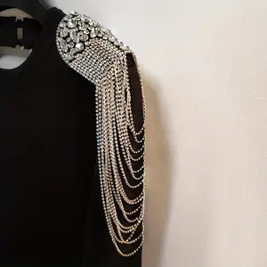 British and Retro Beaded Tassel Rhinestone Suit Accessories for Men and Women, Christmas, gifts