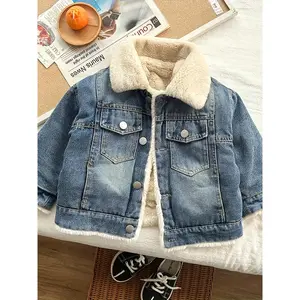 Suitable for autumn and winter seasons, warm fleece-lined denim jacket |            Thickened Stand Collar (Unisex)