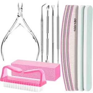 Nail Care Kit, Nail Files 100/180, Nail Buffer Block, Cuticle Nippers, Cuticle Trimmer, Cuticle Pusher, Nail Tools, Nail Kit, Pedicure & Manicure Tools, Nail Prep Kit, Manicure Kit for Women