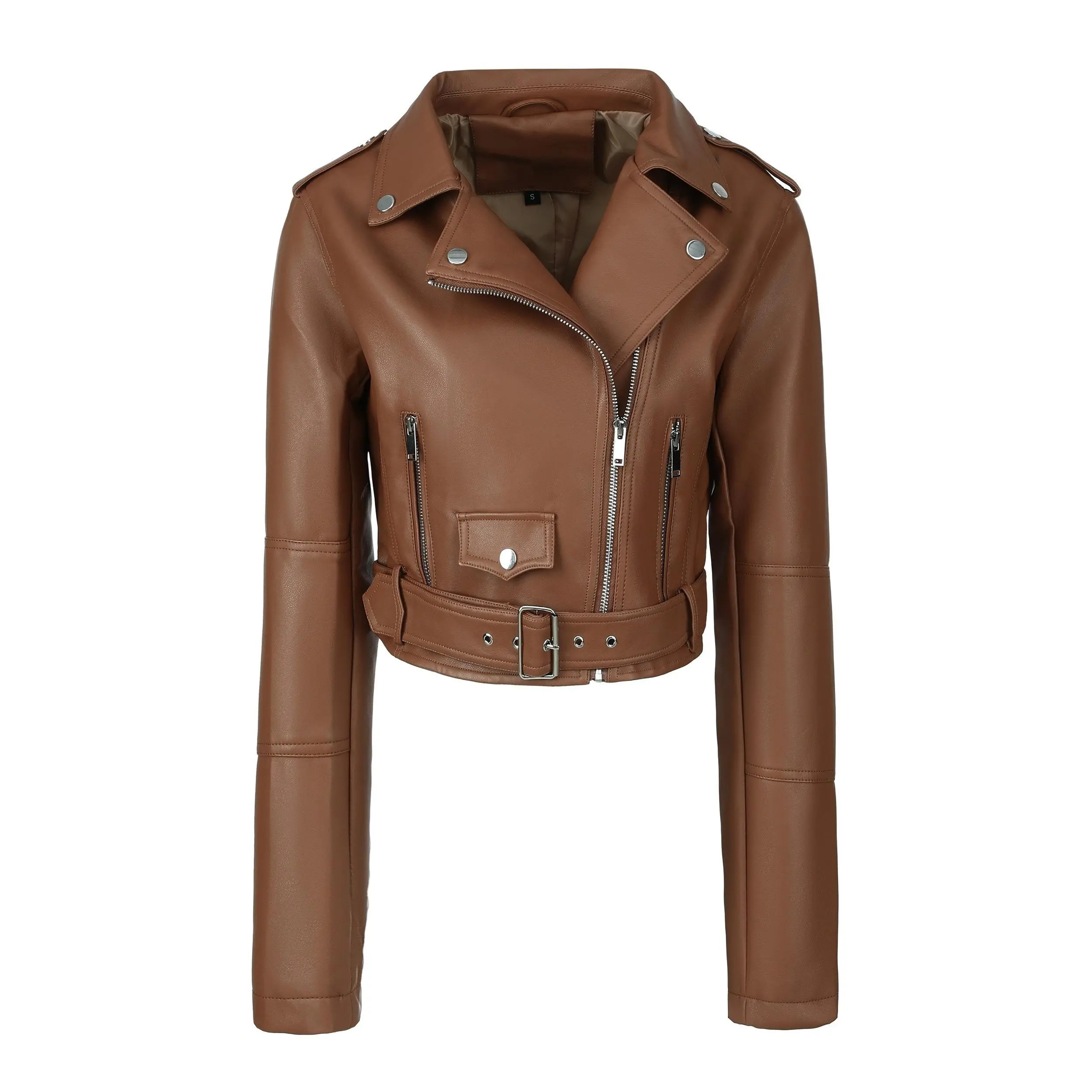 khy cropped leather jacket - TikTok Shop