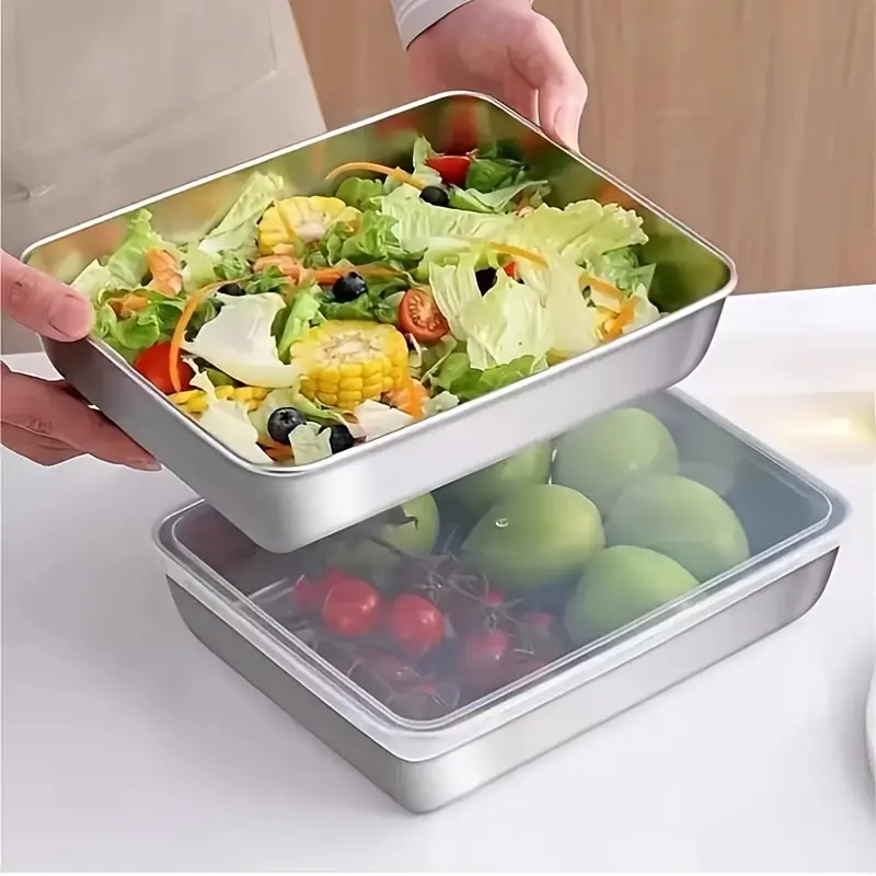 6pcs Stainless Steel Food Storage Container Set with Lids - Leakproof, Stackable Meal Prep Bowls for Salads, Sandwiches, Fruits