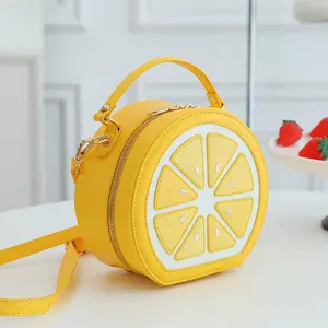 [Lemon-Shaped] Y2K Lemon-Shaped Crossbody Bag |   for Women |   Polyester |   Adjustable Strap, Zipper Closure |   Messenger Style Shoulder Handbag |   Fashionable