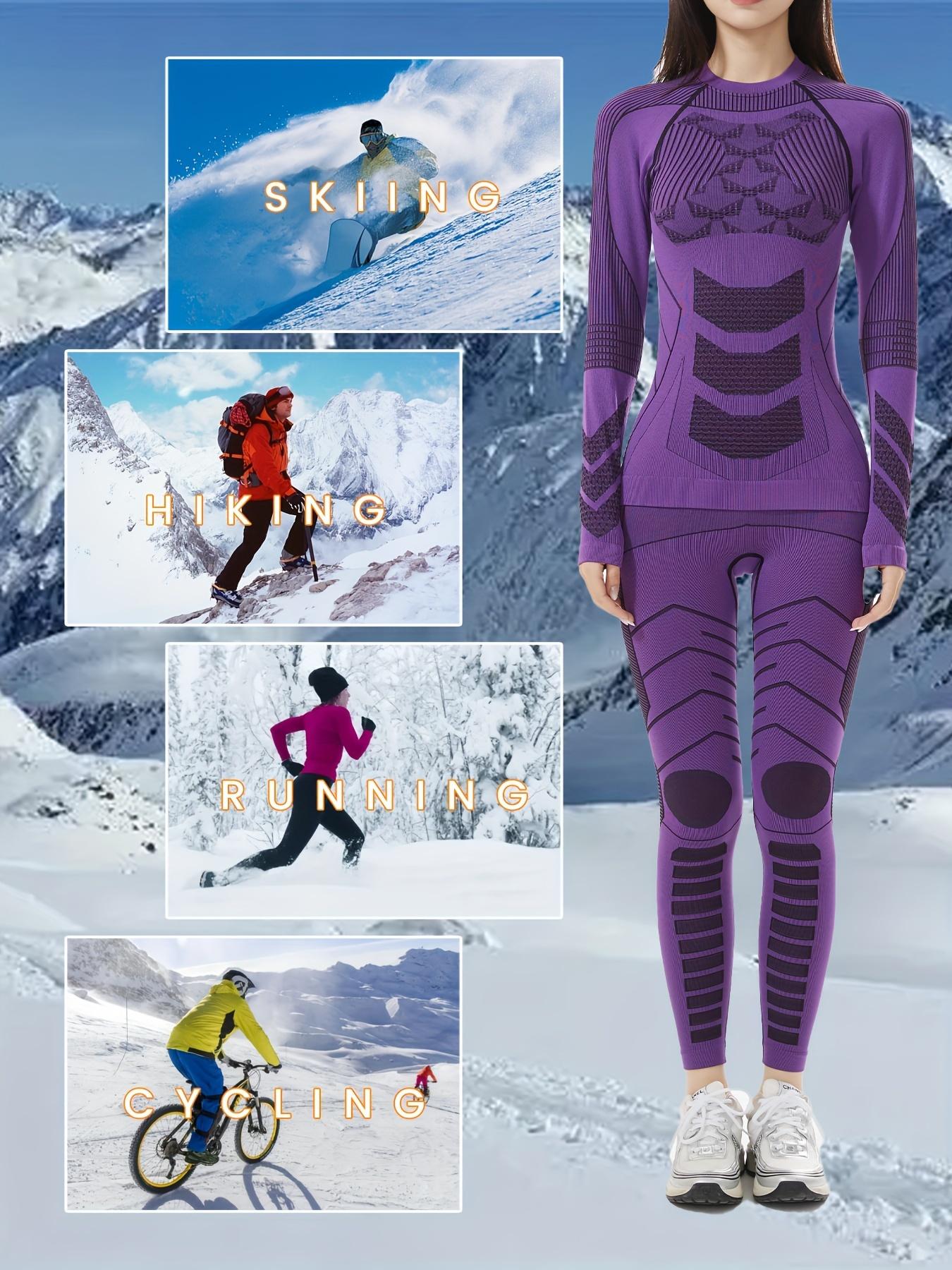 's Skiing Thermal Underwear Set Female Compression Warm Set Outdoor Base Layers Long Johns Underwear for Winter Cozy Fluffy Animal Socks Men's Knit Hoodie with Patterns Print Sexy Micro Bikini Set